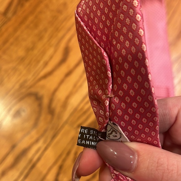 CMI Men’s Pink Printed Silk Tie - Picture 4 of 4